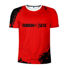 Мужская футболка 3D спортивная с принтом RAINBOW SIX SIEGE OUTBREAK в Екатеринбурге, 100% полиэстер с улучшенными характеристиками | приталенный силуэт, круглая горловина, широкие плечи, сужается к линии бедра | cybersport | esports | pro league | r6 | rainbow | rainbow six | siege | six | weapon | армия | боевик | военные | война | игры | киберспорт | логотип | модные | оперативники | оружие | радуга | черный белый | шутер
