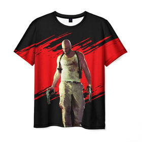Мужская футболка 3D с принтом Max Payne в Екатеринбурге, 100% полиэфир | прямой крой, круглый вырез горловины, длина до линии бедер | Тематика изображения на принте: game | gta | max | payne | rockstar | игра | макс | пэйн