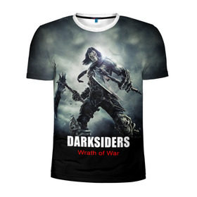 Мужская футболка 3D спортивная с принтом Darksiders: Wrath of War в Екатеринбурге, 100% полиэстер с улучшенными характеристиками | приталенный силуэт, круглая горловина, широкие плечи, сужается к линии бедра | 