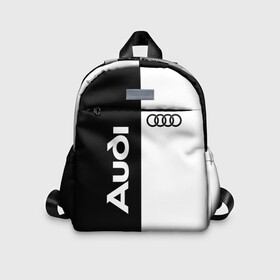 Детский рюкзак 3D с принтом Audi в Екатеринбурге, 100% полиэстер | лямки с регулируемой длиной, сверху петелька, чтобы рюкзак можно было повесить на вешалку. Основное отделение закрывается на молнию, как и внешний карман. Внутри дополнительный карман. По бокам два дополнительных кармашка | ауди | кольца | лого
