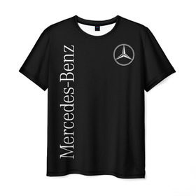 Мужская футболка 3D с принтом Mercedes-Benz в Екатеринбурге, 100% полиэфир | прямой крой, круглый вырез горловины, длина до линии бедер | benz | mercedes | mercedes benz | бенц | мерс | мерседес