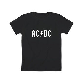 Детская футболка хлопок с принтом AC/DC в Екатеринбурге, 100% хлопок | круглый вырез горловины, полуприлегающий силуэт, длина до линии бедер | ac dc | acdc | high voltage | ангус | металл | рок | фсвс | эй си ди си | эйсидиси | янг