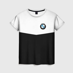 Женская футболка 3D с принтом BMW SPORT в Екатеринбурге, 100% полиэфир ( синтетическое хлопкоподобное полотно) | прямой крой, круглый вырез горловины, длина до линии бедер | бмв | марка | машины