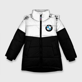 Зимняя куртка для девочек 3D с принтом BMW SPORT в Екатеринбурге, ткань верха — 100% полиэстер; подклад — 100% полиэстер, утеплитель — 100% полиэстер. | длина ниже бедра, удлиненная спинка, воротник стойка и отстегивающийся капюшон. Есть боковые карманы с листочкой на кнопках, утяжки по низу изделия и внутренний карман на молнии. 

Предусмотрены светоотражающий принт на спинке, радужный светоотражающий элемент на пуллере молнии и на резинке для утяжки. | бмв | марка | машины