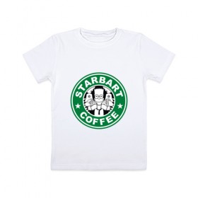 Детская футболка хлопок с принтом Starbart в Екатеринбурге, 100% хлопок | круглый вырез горловины, полуприлегающий силуэт, длина до линии бедер | bart | simpsons | барт | лого | старбакс
