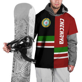 Накидка на куртку 3D с принтом CHECHNYA (Чечня) в Екатеринбурге, 100% полиэстер |  | chechnya | грозный | кавказ | кавказец | кадыров | республика | северный | флаг | чех | чечен | чеченец | чеченка | чеченская | чечня