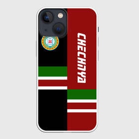 Чехол для iPhone 13 mini с принтом CHECHNYA (Чечня) в Екатеринбурге,  |  | chechnya | грозный | кавказ | кавказец | кадыров | республика | северный | флаг | чех | чечен | чеченец | чеченка | чеченская | чечня
