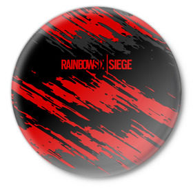 Значок с принтом RAINBOW SIX SIEGE OUTBREAK в Екатеринбурге,  металл | круглая форма, металлическая застежка в виде булавки | rainbow | rainbow six | siege | six | игры | шутер