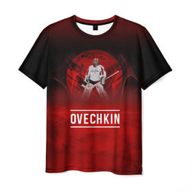 Мужская футболка 3D с принтом Овечкин в Екатеринбурге, 100% полиэфир | прямой крой, круглый вырез горловины, длина до линии бедер | 