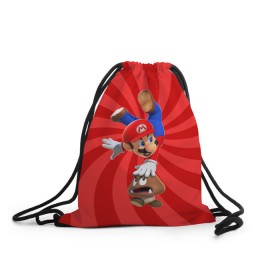 Рюкзак-мешок 3D с принтом Super Mario в Екатеринбурге, 100% полиэстер | плотность ткани — 200 г/м2, размер — 35 х 45 см; лямки — толстые шнурки, застежка на шнуровке, без карманов и подкладки | nintendo | марио | нинтендо