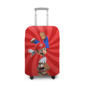 Чехол для чемодана 3D с принтом Super Mario в Екатеринбурге, 86% полиэфир, 14% спандекс | двустороннее нанесение принта, прорези для ручек и колес | nintendo | марио | нинтендо