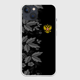 Чехол для iPhone 13 с принтом Russia Pattern в Екатеринбурге,  |  | pattern | russia | герб | орел | орнамент | патриот | патриотизм | российский | россия | символика | узор | хохлома | цветы | я русский