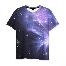 Мужская футболка 3D с принтом Сияние звёзд в Екатеринбурге, 100% полиэфир | прямой крой, круглый вырез горловины, длина до линии бедер | nebula | space | star | астрономия | вселенная | звезды | космический | космос | планеты