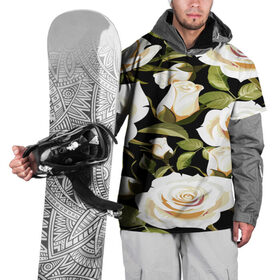Накидка на куртку 3D с принтом Белые розы в Екатеринбурге, 100% полиэстер |  | Тематика изображения на принте: flower | pattern | spring | букет | весна | паттерн | праздник | розы | цветочный | цветы