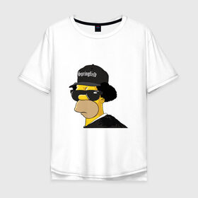 Мужская футболка хлопок Oversize с принтом Springfield в Екатеринбурге, 100% хлопок | свободный крой, круглый ворот, “спинка” длиннее передней части | compton | hip hop | ice cube | nwa | rap | simpsons | голос улиц | комптон | рэп | хип хоп