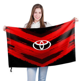 Флаг 3D с принтом Toyota sport abstract 2018 в Екатеринбурге, 100% полиэстер | плотность ткани — 95 г/м2, размер — 67 х 109 см. Принт наносится с одной стороны | 