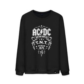 Мужской свитшот хлопок с принтом AC/DC run for your life в Екатеринбурге, 100% хлопок |  | ac dc | acdc ас дс | асдс