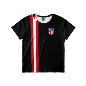 Детская футболка 3D с принтом Atletico Madrid Line Edition в Екатеринбурге, 100% гипоаллергенный полиэфир | прямой крой, круглый вырез горловины, длина до линии бедер, чуть спущенное плечо, ткань немного тянется | атлетико мадрид | эмблема