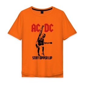 Мужская футболка хлопок Oversize с принтом AC/DC stiff upper lip в Екатеринбурге, 100% хлопок | свободный крой, круглый ворот, “спинка” длиннее передней части | ac dc | acdc | acdc ас дс | австралийская | ангус янг | асдс | блюз | группа | крис слэйд | метал | молния | музыка | музыканты | певцы | рок | рок н ролл | стиви янг | хард | хардрок | эксл роуз