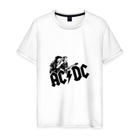 Мужская футболка хлопок с принтом AC/DC в Екатеринбурге, 100% хлопок | прямой крой, круглый вырез горловины, длина до линии бедер, слегка спущенное плечо. | ac dc | acdc | acdc ас дс | австралийская | ангус янг | асдс | блюз | группа | крис слэйд | метал | молния | музыка | музыканты | певцы | рок | рок н ролл | стиви янг | хард | хардрок | эксл роуз