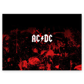 Поздравительная открытка с принтом AC/DC в Екатеринбурге, 100% бумага | плотность бумаги 280 г/м2, матовая, на обратной стороне линовка и место для марки
 | ac dc | acdc | acdc ас дс | австралийская | ангус янг | асдс | блюз | группа | крис слэйд | метал | молния | музыка | музыканты | певцы | рок | рок н ролл | стиви янг | хард | хардрок | эксл роуз