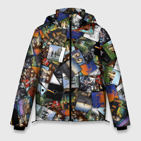 Мужская зимняя куртка 3D с принтом Pink Floyd Дискография в Екатеринбурге, верх — 100% полиэстер; подкладка — 100% полиэстер; утеплитель — 100% полиэстер | длина ниже бедра, свободный силуэт Оверсайз. Есть воротник-стойка, отстегивающийся капюшон и ветрозащитная планка. 

Боковые карманы с листочкой на кнопках и внутренний карман на молнии. | Тематика изображения на принте: animals | atom heart mother | dark side of moon | meddle | music from film more | obscured by clouds | piper at gates of dawn | saucerful of secrets | ummagumma | wall | wish you were here