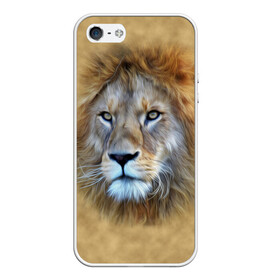 Чехол для iPhone 5/5S матовый с принтом Лев в Екатеринбурге, Силикон | Область печати: задняя сторона чехла, без боковых панелей | голова | животные | кошка | лев | львица | природа | хищник