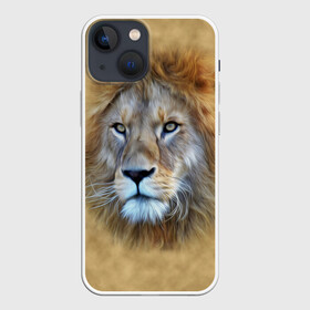 Чехол для iPhone 13 mini с принтом Лев в Екатеринбурге,  |  | голова | животные | кошка | лев | львица | природа | хищник