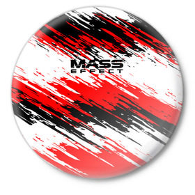 Значок с принтом Mass Effect в Екатеринбурге,  металл | круглая форма, металлическая застежка в виде булавки | n7 | shepard | галактика | жнец | космос | краска | краски | масс | нормандия | планета | шепард | эффект