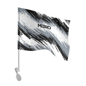Флаг для автомобиля с принтом METRO в Екатеринбурге, 100% полиэстер | Размер: 30*21 см | 2033 | exodus | game | last | light | metro | redux | апокалипсис | зомби | игра | краска | краски | метро | монстр | постапокалипсис