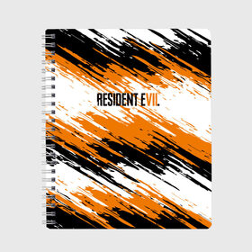 Тетрадь с принтом Resident Evil в Екатеринбурге, 100% бумага | 48 листов, плотность листов — 60 г/м2, плотность картонной обложки — 250 г/м2. Листы скреплены сбоку удобной пружинной спиралью. Уголки страниц и обложки скругленные. Цвет линий — светло-серый
 | biohazard | evil | game | horror | residen | survival | зла | зомби | игра | краска | краски | мертвецы | обитель | хоррор