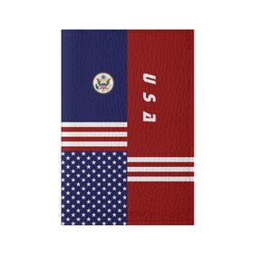 Обложка для паспорта матовая кожа с принтом USA (США) в Екатеринбурге, натуральная матовая кожа | размер 19,3 х 13,7 см; прозрачные пластиковые крепления | Тематика изображения на принте: us | usa | америка | американец | американка | американцы | америки | герб | доллар | знак | надпись | патриот | полосы | символ | соединенные | страна | сша | флаг | флага | цвета | штаты