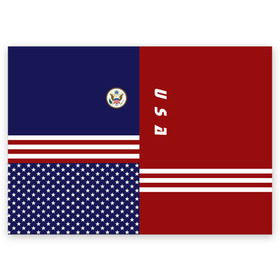 Поздравительная открытка с принтом USA (США) в Екатеринбурге, 100% бумага | плотность бумаги 280 г/м2, матовая, на обратной стороне линовка и место для марки
 | Тематика изображения на принте: us | usa | америка | американец | американка | американцы | америки | герб | доллар | знак | надпись | патриот | полосы | символ | соединенные | страна | сша | флаг | флага | цвета | штаты