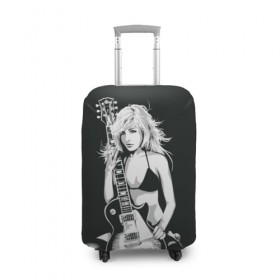Чехол для чемодана 3D с принтом Девушка с гитарой в Екатеринбурге, 86% полиэфир, 14% спандекс | двустороннее нанесение принта, прорези для ручек и колес | гитара | девушка