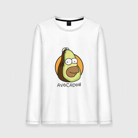 Мужской лонгслив хлопок с принтом Avocadoh в Екатеринбурге, 100% хлопок |  | doh | homer | simpsons | авокадо | гомер