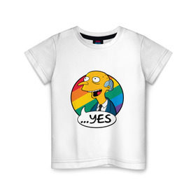 Детская футболка хлопок с принтом Мистер Бёрнс в Екатеринбурге, 100% хлопок | круглый вырез горловины, полуприлегающий силуэт, длина до линии бедер | simpsons