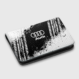 Картхолдер с принтом с принтом Audi abstract sport в Екатеринбурге, натуральная матовая кожа | размер 7,3 х 10 см; кардхолдер имеет 4 кармана для карт; | Тематика изображения на принте: ауди | кольца | лого | машина