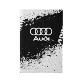 Обложка для паспорта матовая кожа с принтом Audi abstract sport в Екатеринбурге, натуральная матовая кожа | размер 19,3 х 13,7 см; прозрачные пластиковые крепления | Тематика изображения на принте: ауди | кольца | лого | машина