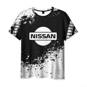 Мужская футболка 3D с принтом Nissan abstract sport в Екатеринбурге, 100% полиэфир | прямой крой, круглый вырез горловины, длина до линии бедер | motor | nissan | авто | лого | машина | ниссан | тачка