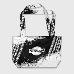 Пляжная сумка 3D с принтом Nissan abstract sport в Екатеринбурге, 100% полиэстер | застегивается на металлическую кнопку; внутренний карман застегивается на молнию. Стенки укреплены специальным мягким материалом, чтобы защитить содержимое от несильных ударов
 | motor | nissan | авто | лого | машина | ниссан | тачка