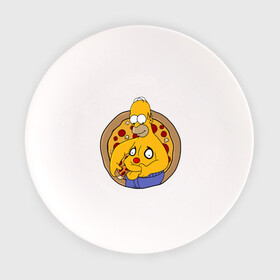 Тарелка с принтом Гомер и пицца в Екатеринбурге, фарфор | диаметр - 210 мм
диаметр для нанесения принта - 120 мм | homer | simpsons | гомер