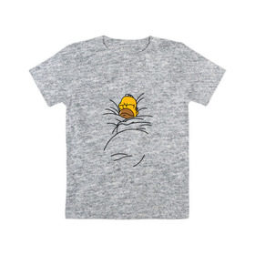Детская футболка хлопок с принтом Спящий Гомер в Екатеринбурге, 100% хлопок | круглый вырез горловины, полуприлегающий силуэт, длина до линии бедер | homer | simpsons | гомер | симпсоны