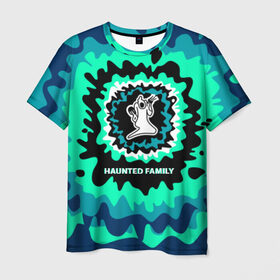 Мужская футболка 3D с принтом Haunted Family в Екатеринбурге, 100% полиэфир | прямой крой, круглый вырез горловины, длина до линии бедер | 
