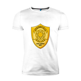 Мужская футболка премиум с принтом Полиция Спрингфилда в Екатеринбурге, 92% хлопок, 8% лайкра | приталенный силуэт, круглый вырез ворота, длина до линии бедра, короткий рукав | police | simpsons | springfield