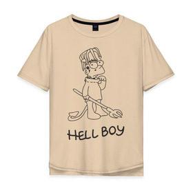 Мужская футболка хлопок Oversize с принтом Bart Lil Peep в Екатеринбурге, 100% хлопок | свободный крой, круглый ворот, “спинка” длиннее передней части | Тематика изображения на принте: bart simpson | lil peep | барт симпсоны | лил пип