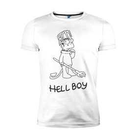 Мужская футболка премиум с принтом Bart Lil Peep в Екатеринбурге, 92% хлопок, 8% лайкра | приталенный силуэт, круглый вырез ворота, длина до линии бедра, короткий рукав | Тематика изображения на принте: bart simpson | lil peep | барт симпсоны | лил пип