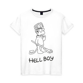 Женская футболка хлопок с принтом Bart Lil Peep в Екатеринбурге, 100% хлопок | прямой крой, круглый вырез горловины, длина до линии бедер, слегка спущенное плечо | bart simpson | lil peep | барт симпсоны | лил пип