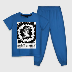 Детская пижама хлопок с принтом Haunted Family в Екатеринбурге, 100% хлопок |  брюки и футболка прямого кроя, без карманов, на брюках мягкая резинка на поясе и по низу штанин
 | Тематика изображения на принте: 