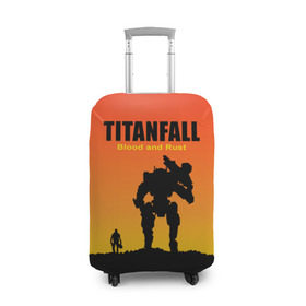 Чехол для чемодана 3D с принтом Titanfall 2 в Екатеринбурге, 86% полиэфир, 14% спандекс | двустороннее нанесение принта, прорези для ручек и колес | blood and rust | game | воин | закат | игра | кровь и ржавчина | робот