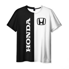 Мужская футболка 3D с принтом Honda в Екатеринбурге, 100% полиэфир | прямой крой, круглый вырез горловины, длина до линии бедер | accord | acty | amaze | avancier | br v | brio | city | civic | cr | crider | crosstour | honda | hybrid | motor co | авто | автомобиль | знак | лого | машина | мотор | символ | тачка | хонда | эмблема